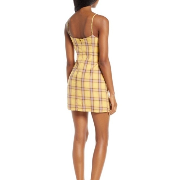 BB Dakota x Steve Madden Yellow Plaid 90s Inspired Cotton Dress - Picture 3 of 11